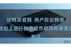 比特派官网  用户在比特派钱包上进行数字货币顾问和来昔日