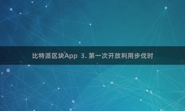 比特派区块App  3. 第一次开放利用步伐时